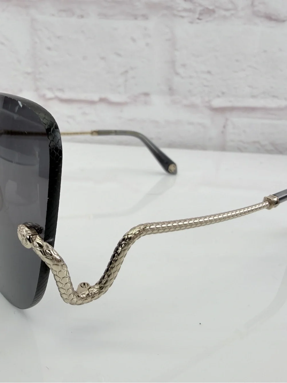 Roberto Cavalli SRC062 Rose Gold Snake Temple Sunglasses 64-16-145